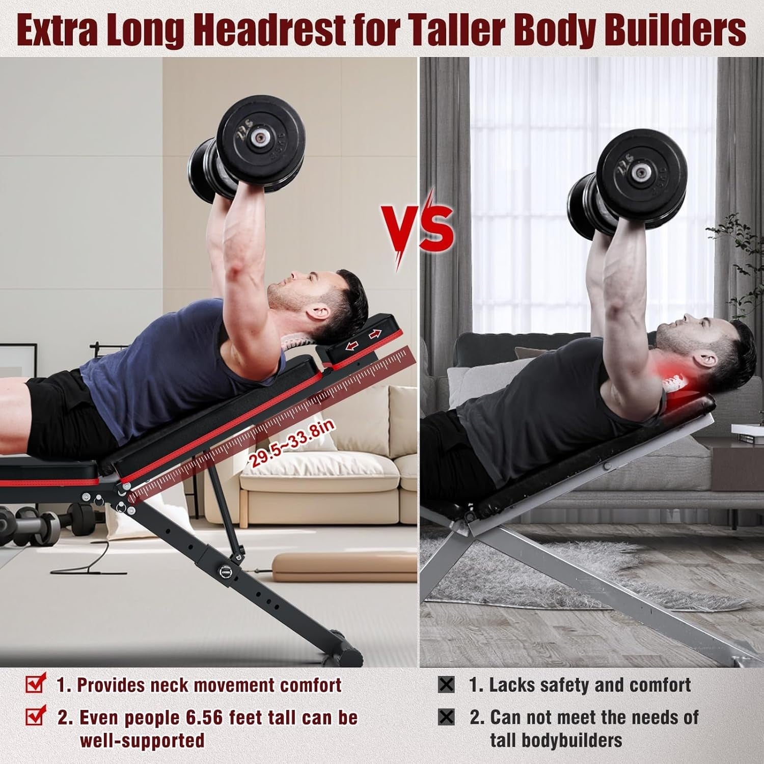 Multi-Function Foldable Workout Bench 770lb With Leg Extension Curl Pad