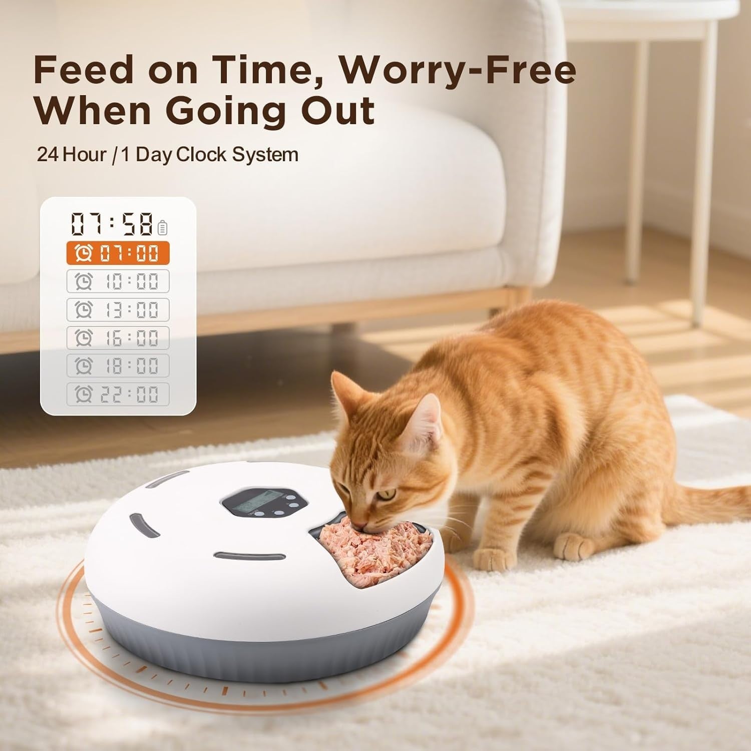 Automatic Wet Food Pet Feeder Refrigerated 6 Meal Timer Cat Dog Bowl