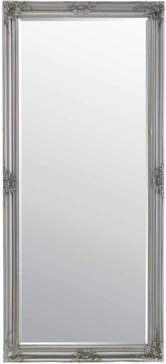 Large Silver Full Length Wall Mirror Ornate Vintage 168x76cm Bevelled