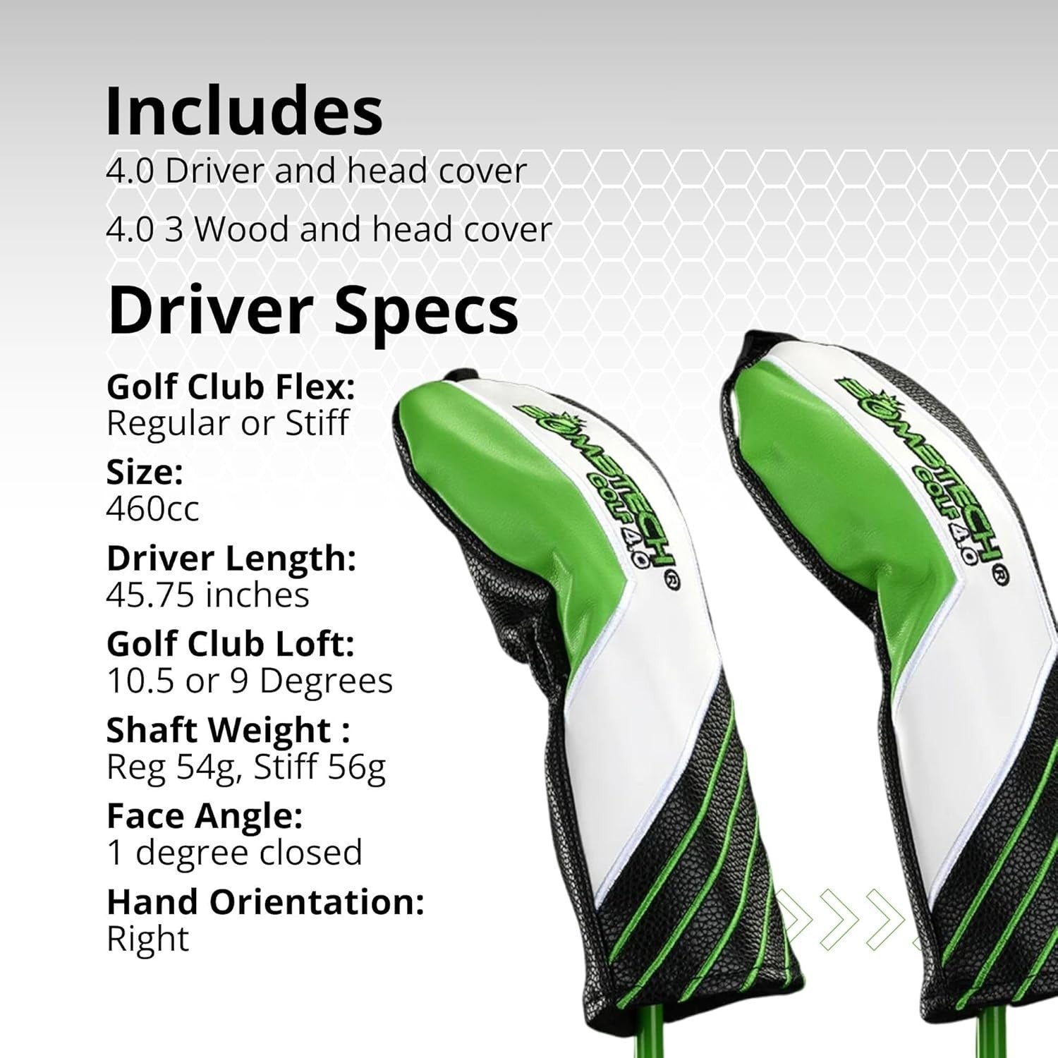 Mens Right Hand Driver & 3 Wood Set 10.5° Stiff Graphite Max Forgiveness