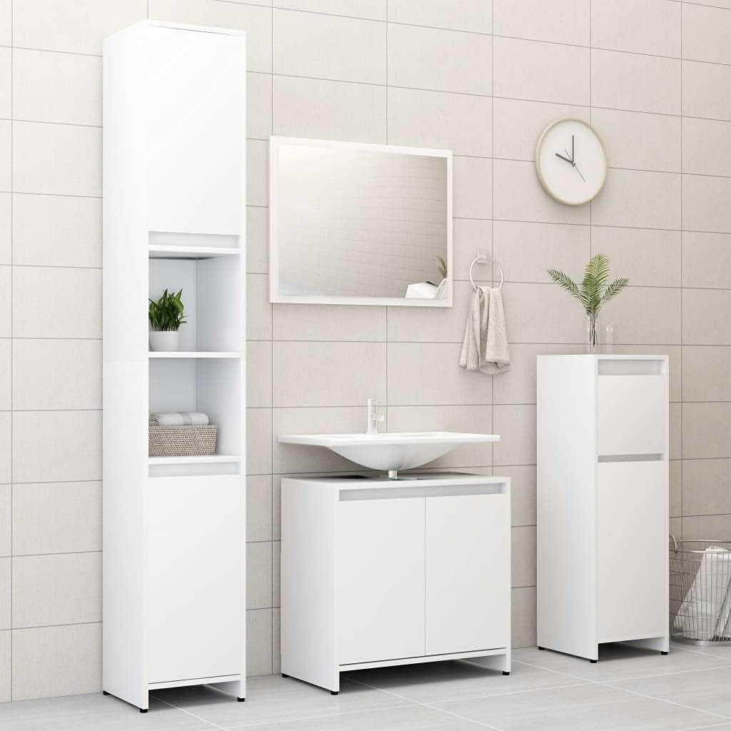 White Under Sink Bathroom Storage Cabinet Cupboard Unit 60x35x61cm