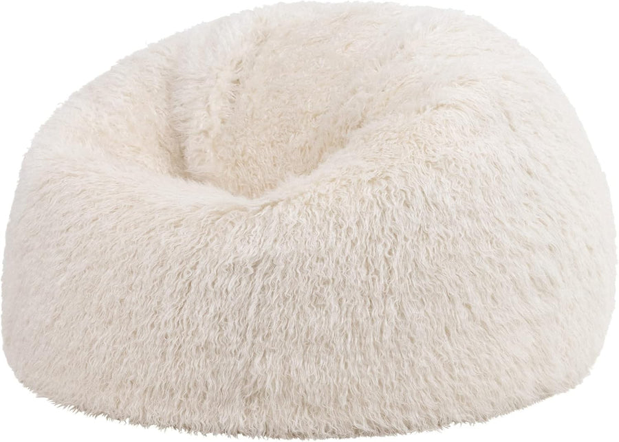 Luxury Mongolian Faux Fur Bean Bag Chair Adult Size Comfy Lounge Seat