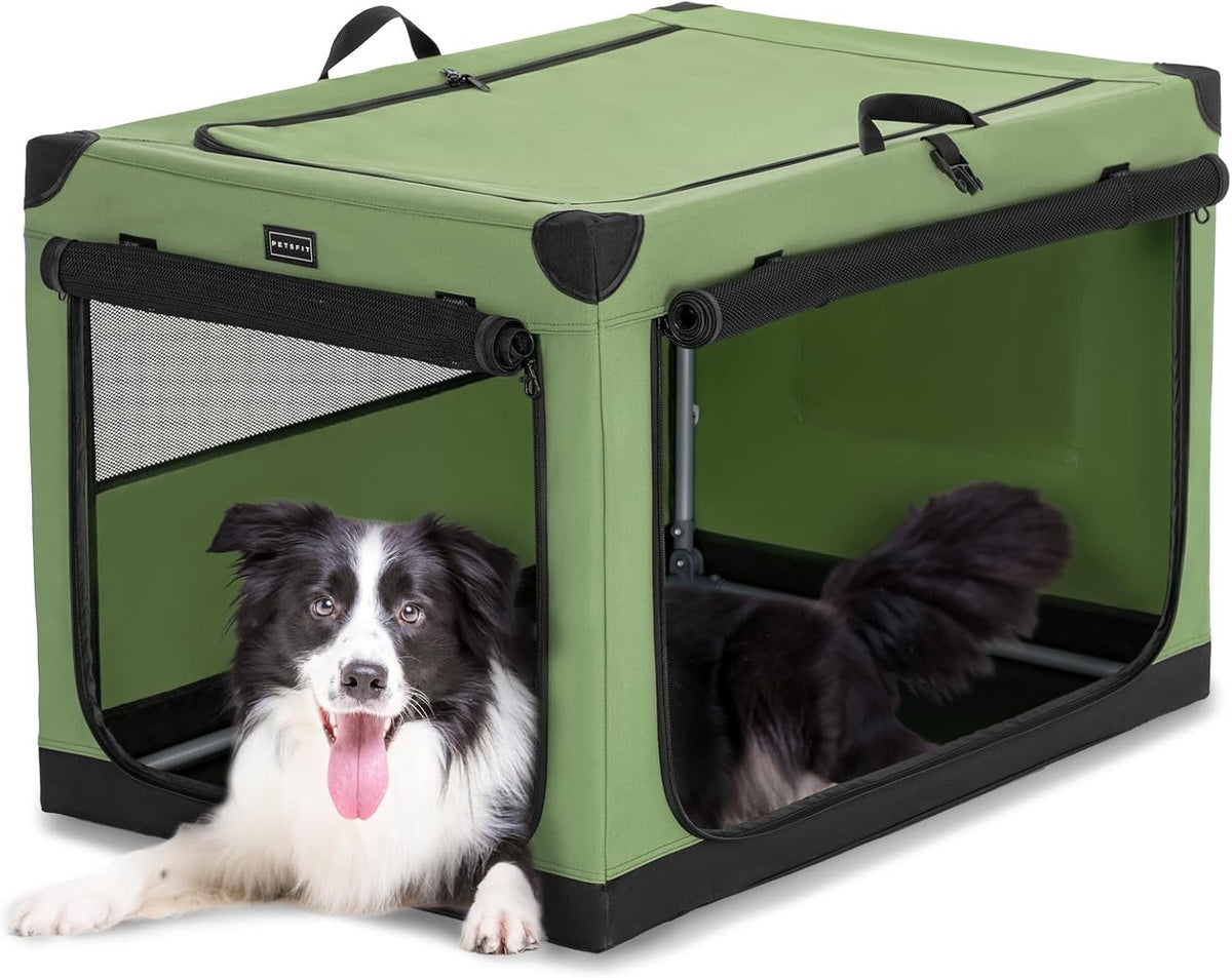 Collapsible Soft Dog Crate Portable Kennel Travel Cage for Medium Large Dogs
