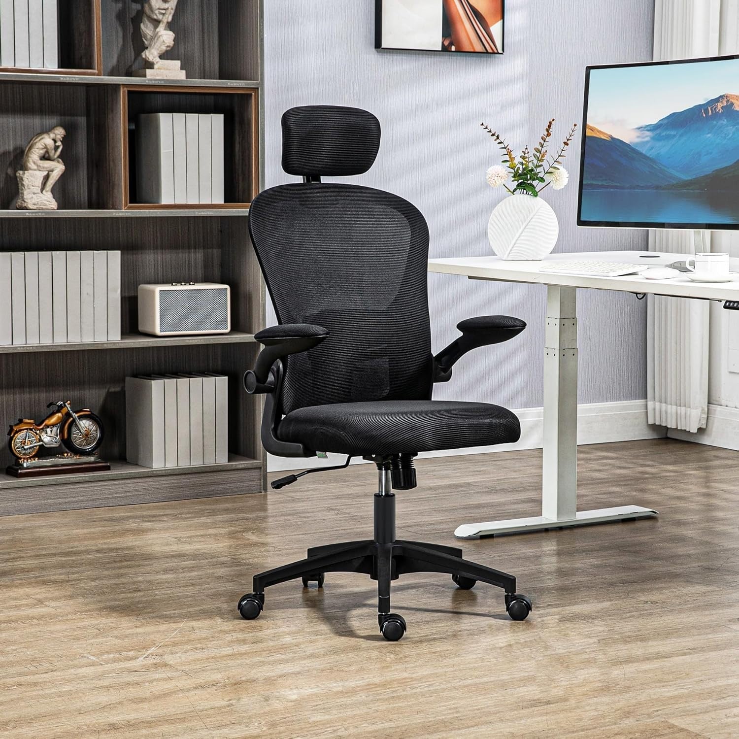 Adjustable Ergonomic Office Desk Chair Mesh Back Lumbar Support Swivel Wheels