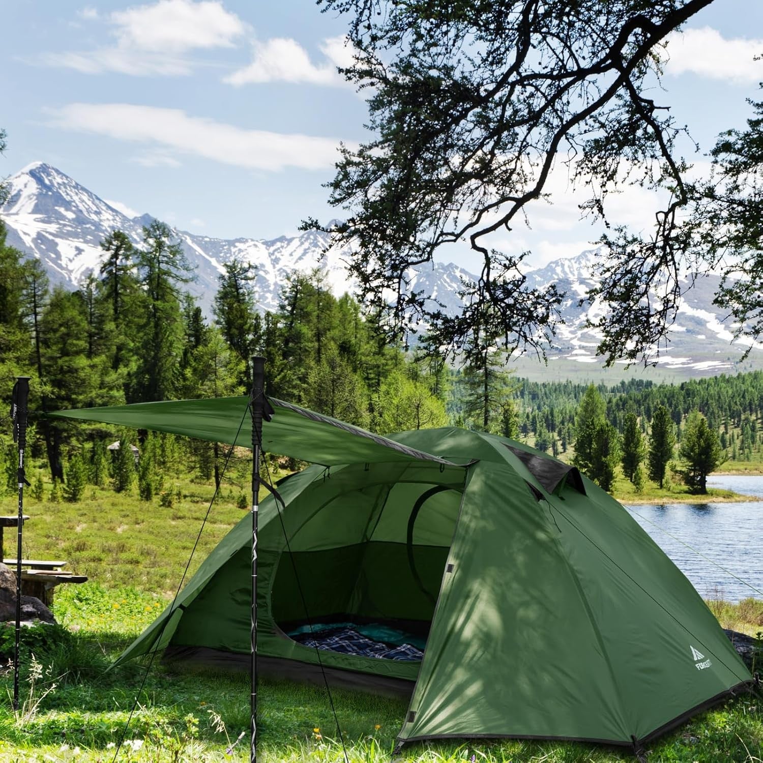 2 Man Camping Dome Tent PU3000mm Waterproof Lightweight