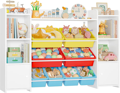 Kids Toy Storage Organizer with 8 Removable Bins & Shelves – Colorful & Durable