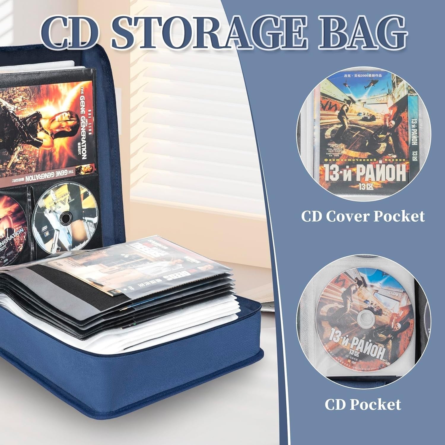 CD DVD Storage Wallet 200 Disc Organizer Case 100 Booklet Pockets