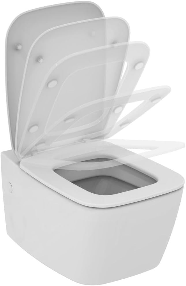White Duroplast Toilet Seat Soft-Close Stainless Steel Hinges Bathroom WC