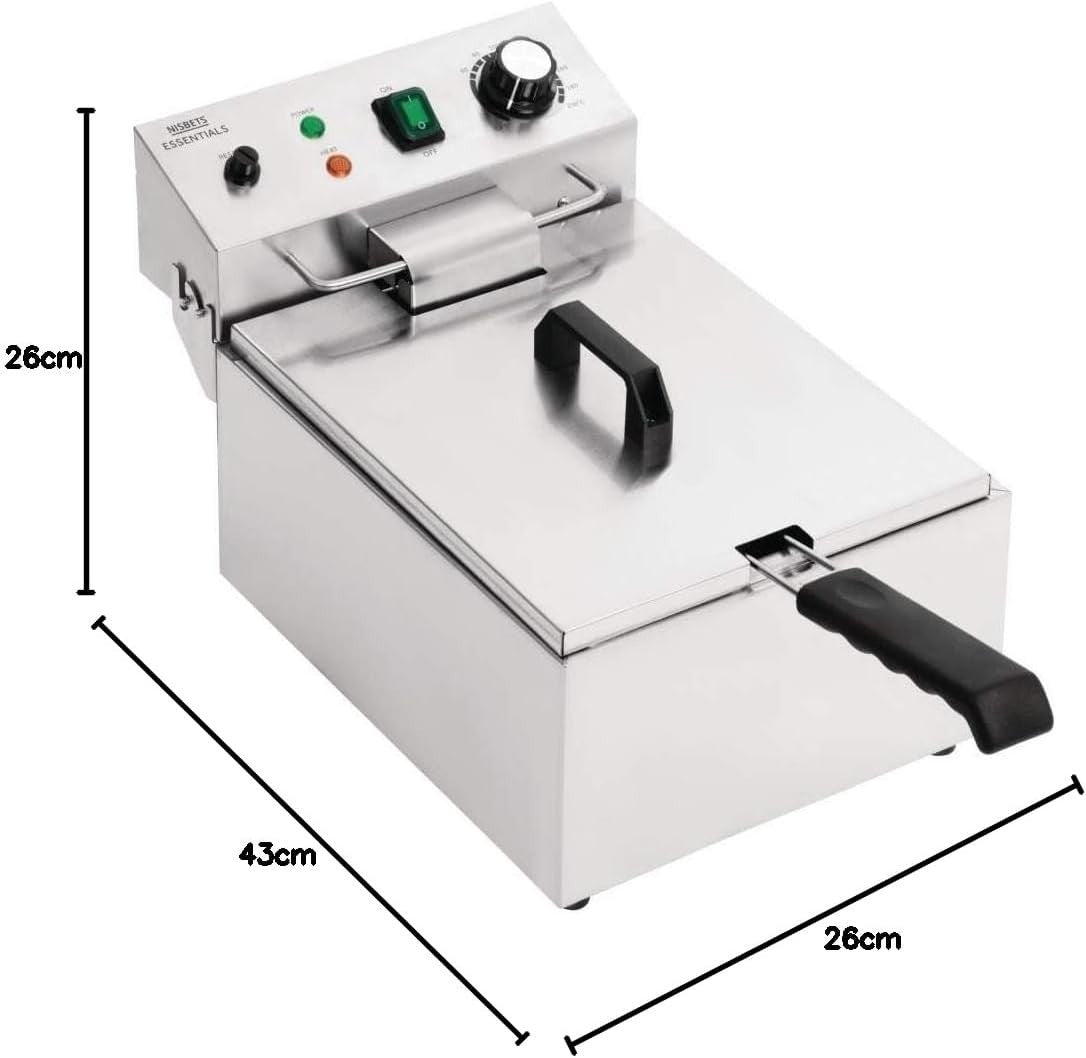 5L Electric Deep Fryer Stainless Steel 3kW Commercial Dial Control