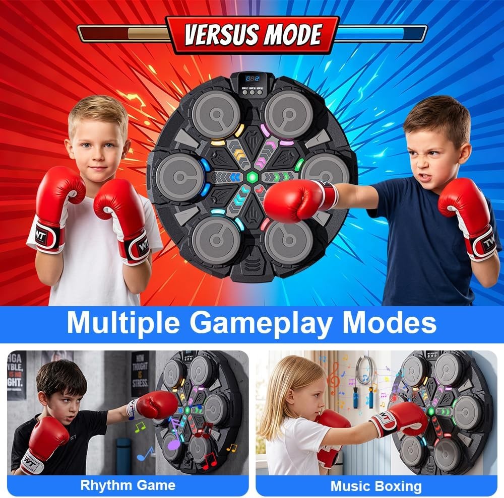 Music Boxing Machine LED Punch Trainer Wall Mounted Bluetooth Gloves