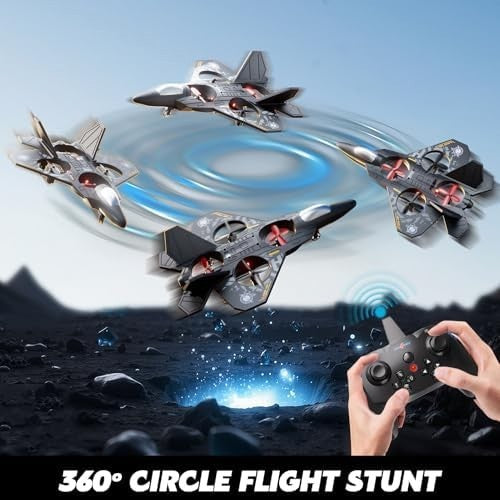 Kids RC Airplane Drone with Lights, Remote Control, 360° Flips, Easy Flight