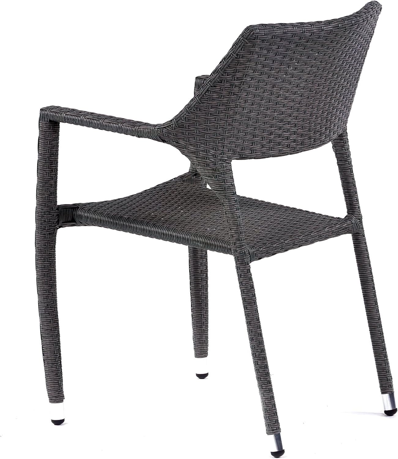 Set of 4 Rattan Garden Armchairs Stackable Outdoor Patio Dining Chairs
