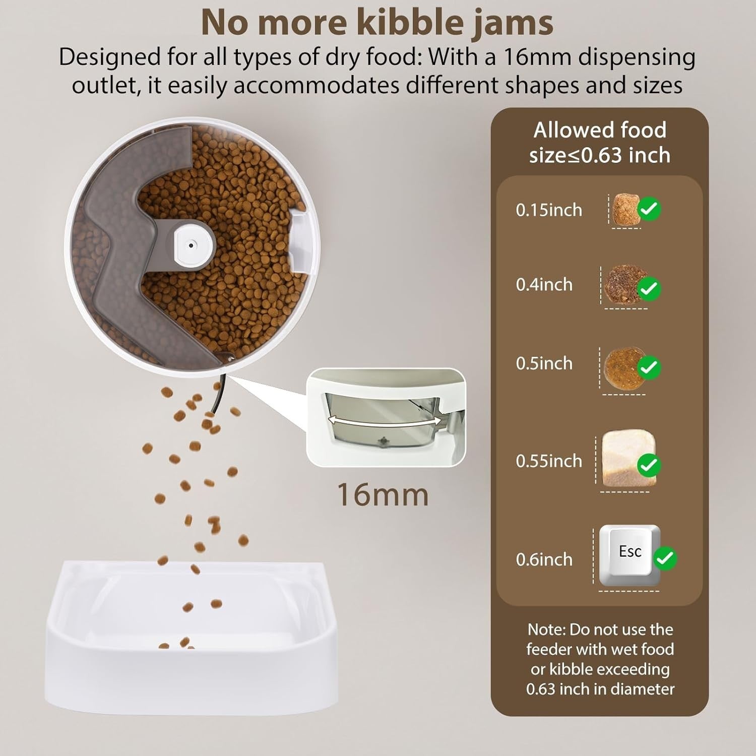 Smart WiFi Cat Feeder 3.5L App Control Timed Auto Food Dispenser