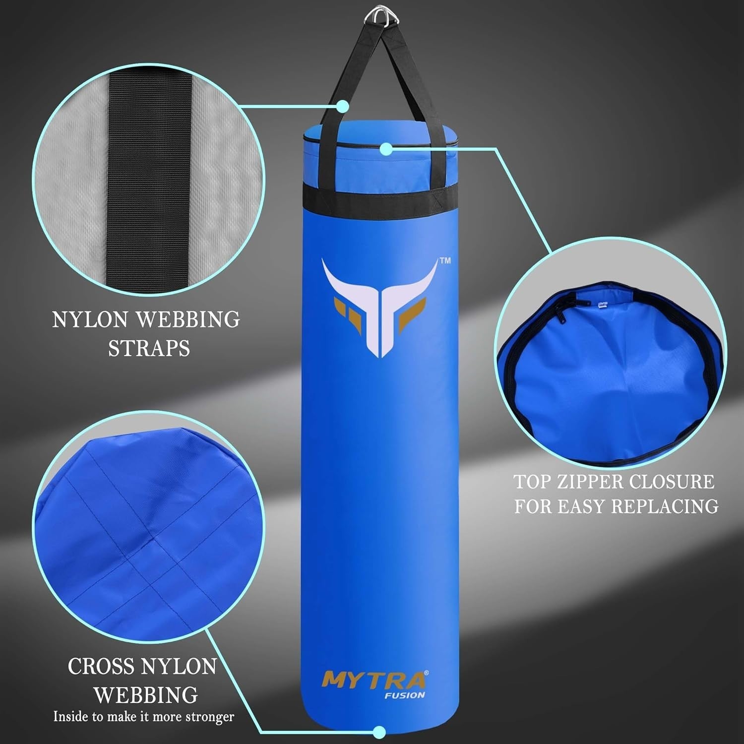 4FT Hanging Punching Bag Unfilled Boxing MMA Kickboxing Home Gym