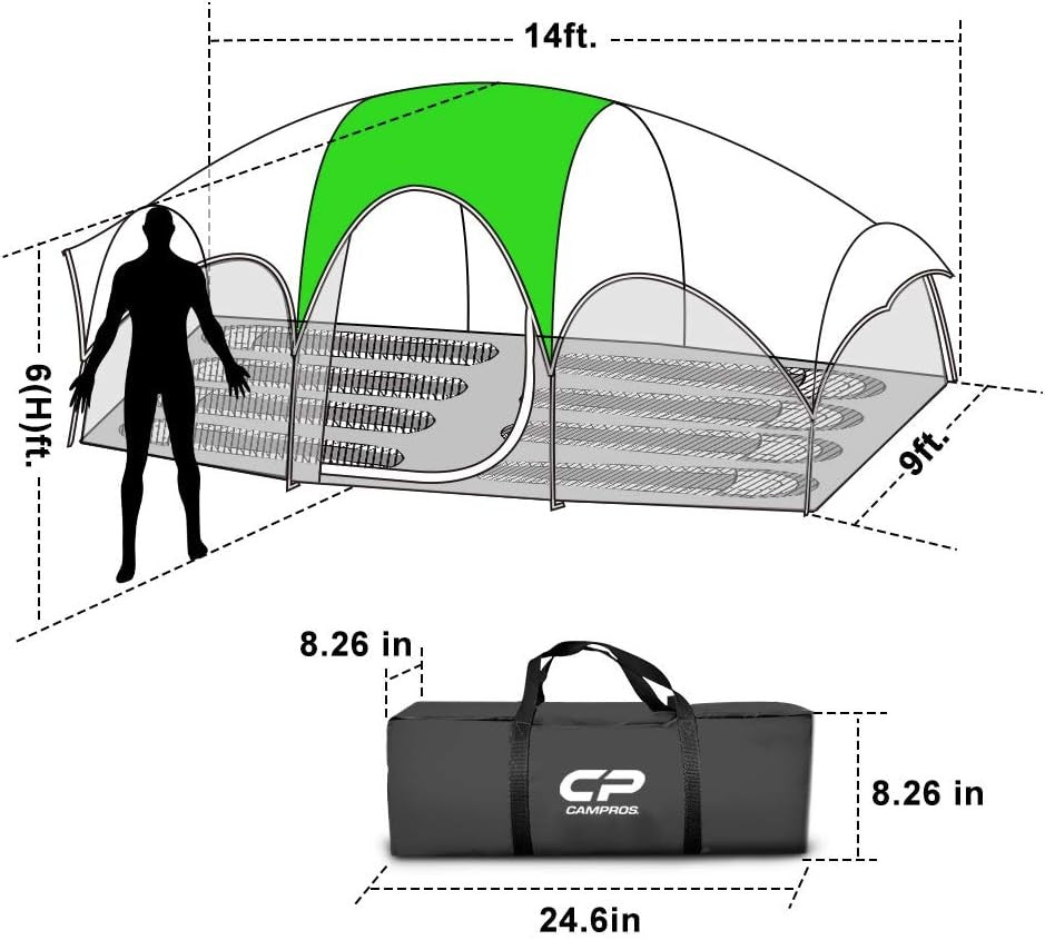 8 Person Camping Tent Waterproof Windproof Family w/ Divider