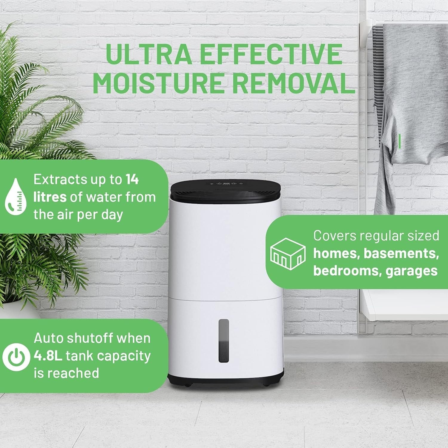Large Home 25L Dehumidifier with HEPA Air Purifier Quiet Low Energy
