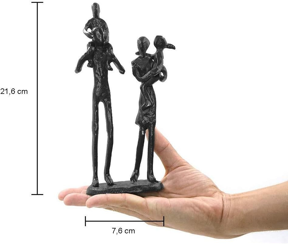 Metal Family Sculpture Cast Iron Abstract Figurine Home Decor Gift