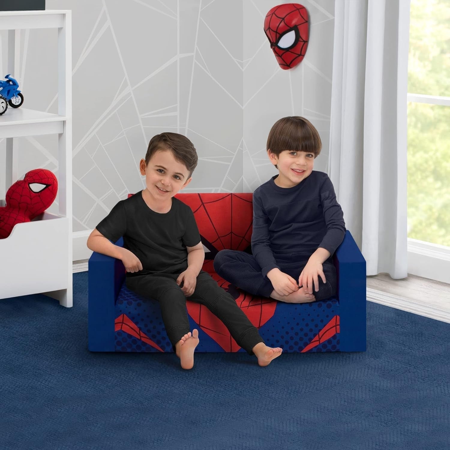 Kids Flip Out Sofa Bed 2 in 1 Convertible Chair Lounger with Storage Pocket