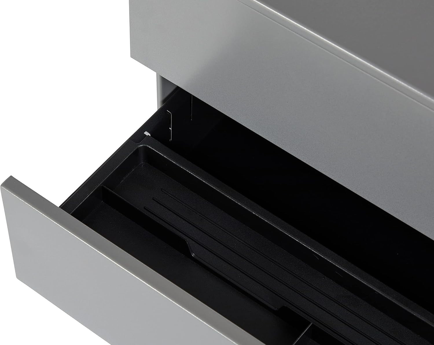 Grey Metal Under Desk Filing Cabinet 3 Drawer Lockable 60cm