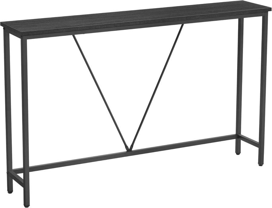 Slim Charcoal Console Table Narrow Hallway Shelf Entry Sofa Table 120cm Metal
