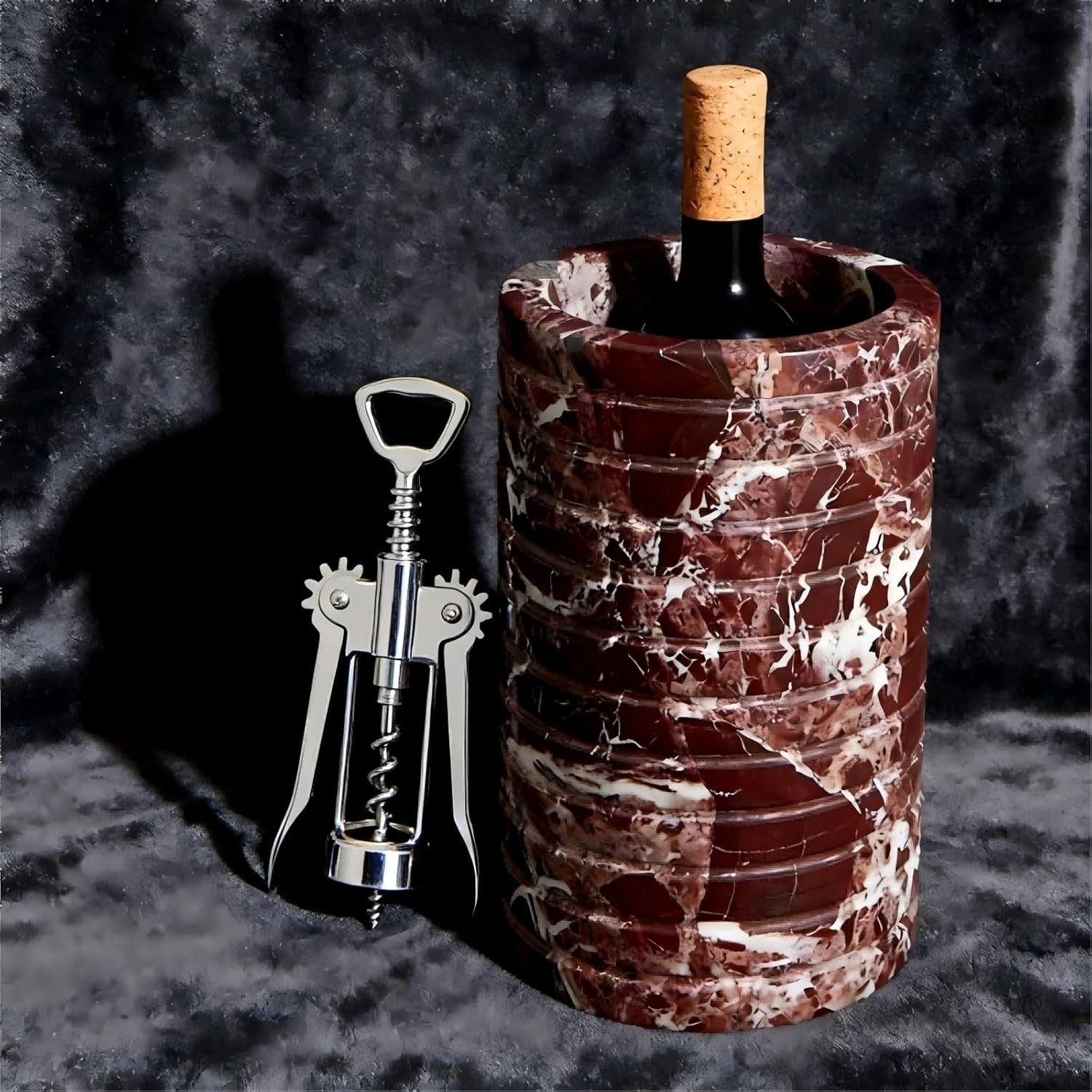 Marble Wine Chiller Bucket 750ml Champagne Cooler Keeps Bottles Cold