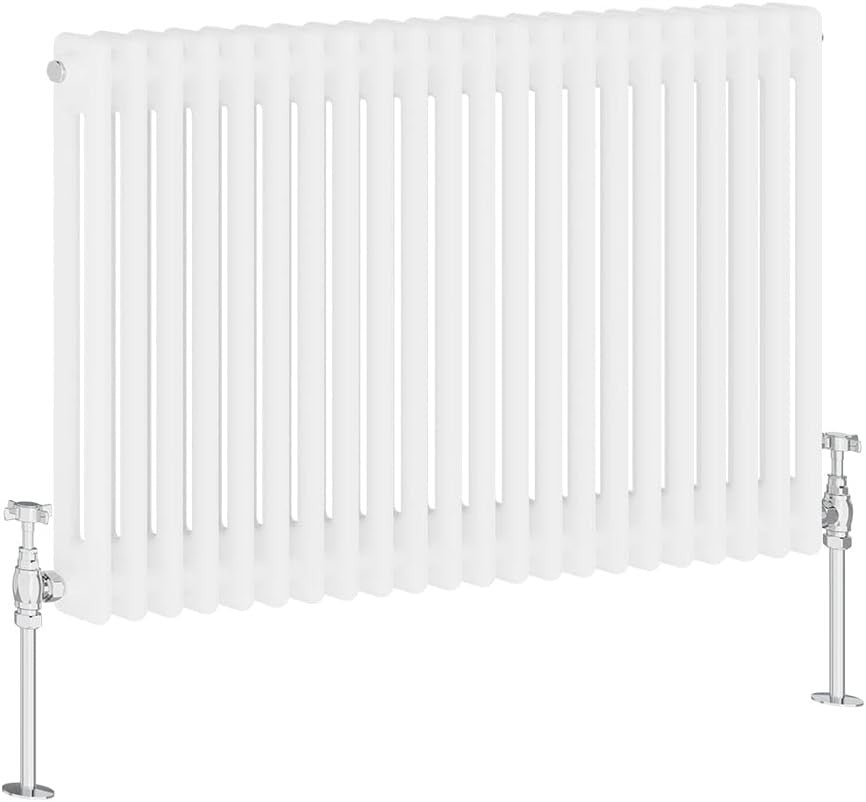 Gloss White 2 Column Radiator 600x1010mm Central Heating Bathroom