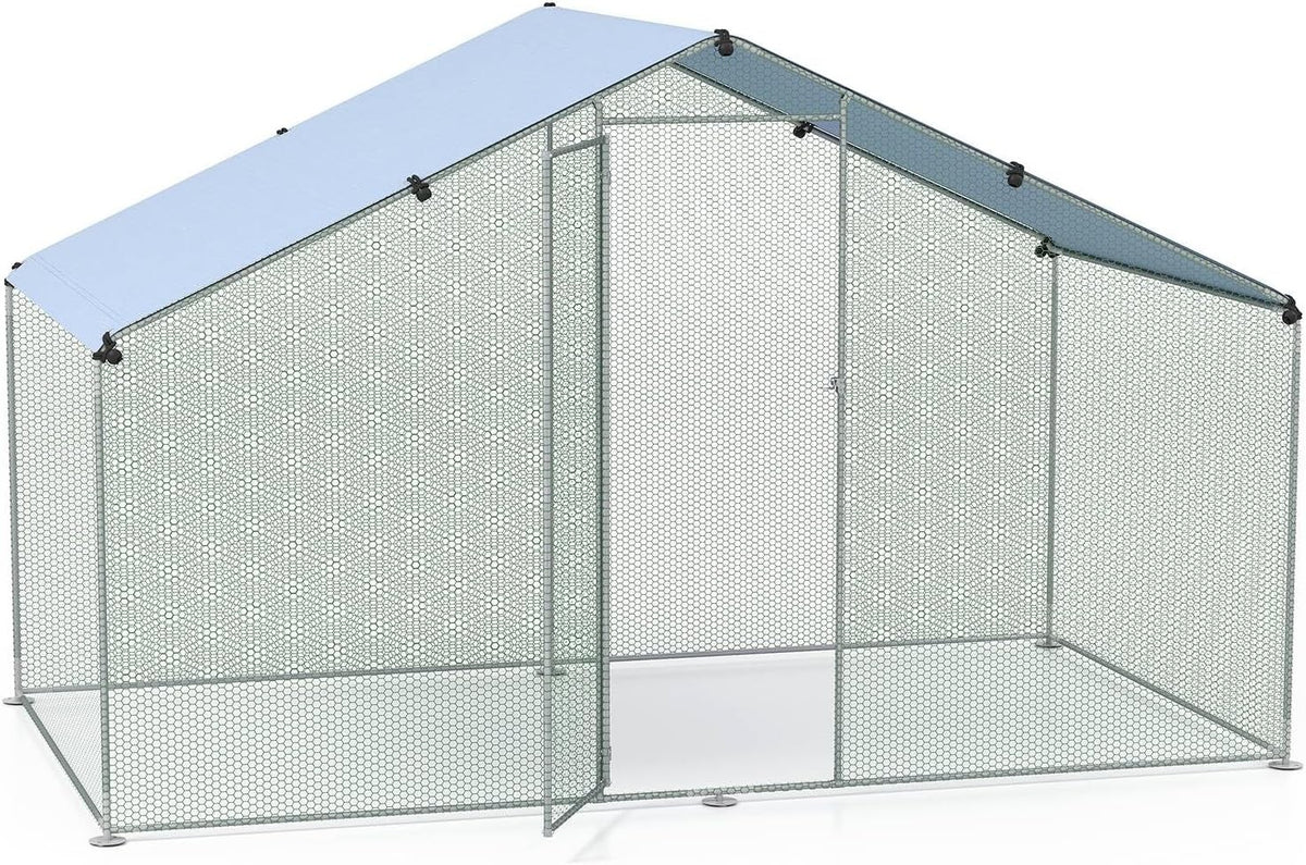 Large Walk In Chicken Coop 310x170x190cm Galvanised Run Cover Cage