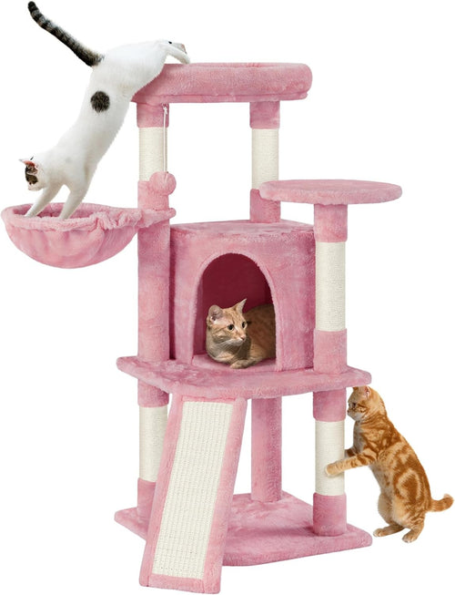 Cat Tree 107cm Climbing Tower Scratching Posts Condo Basket Indoor Cats