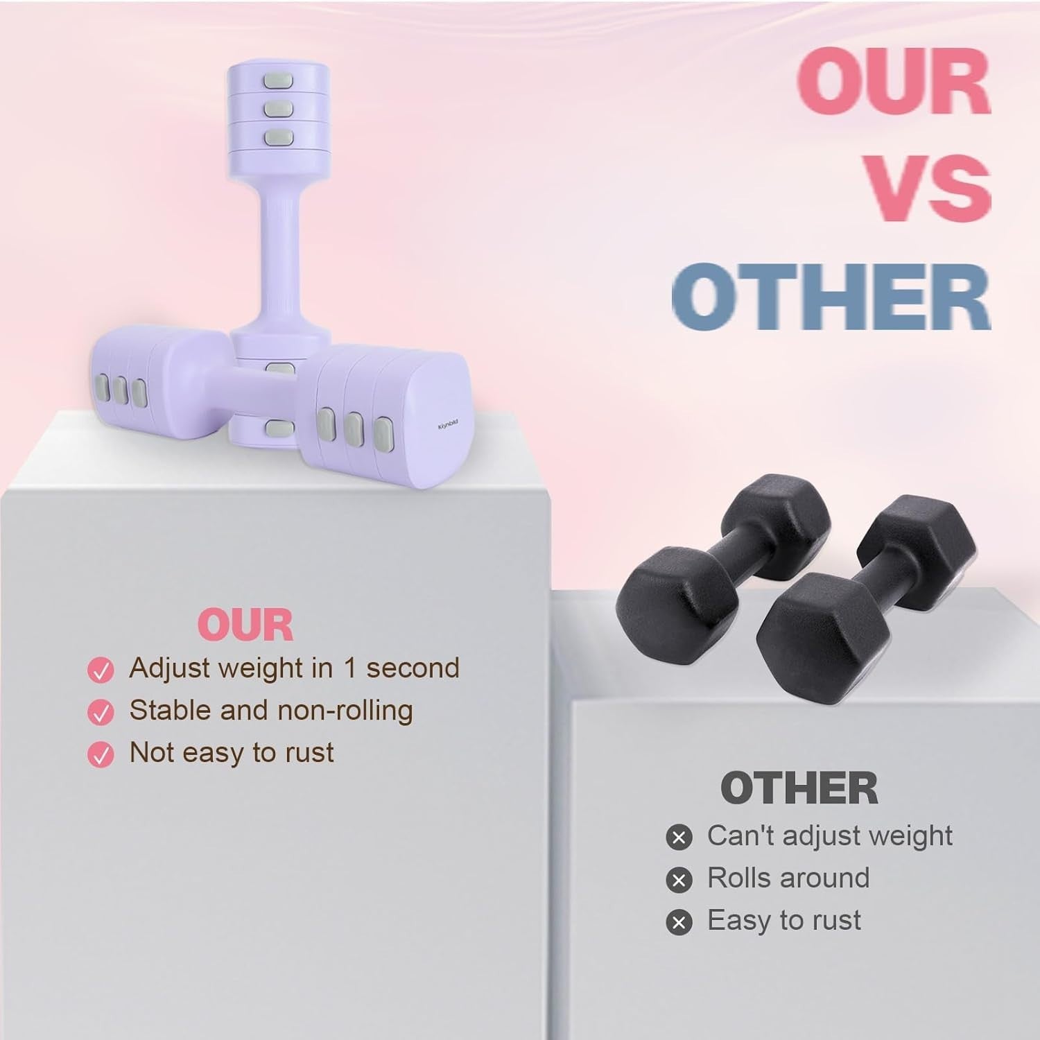 4-in-1 Adjustable Dumbbells 2–5.5LB Each Fast Adjust Non-Slip Home Weights