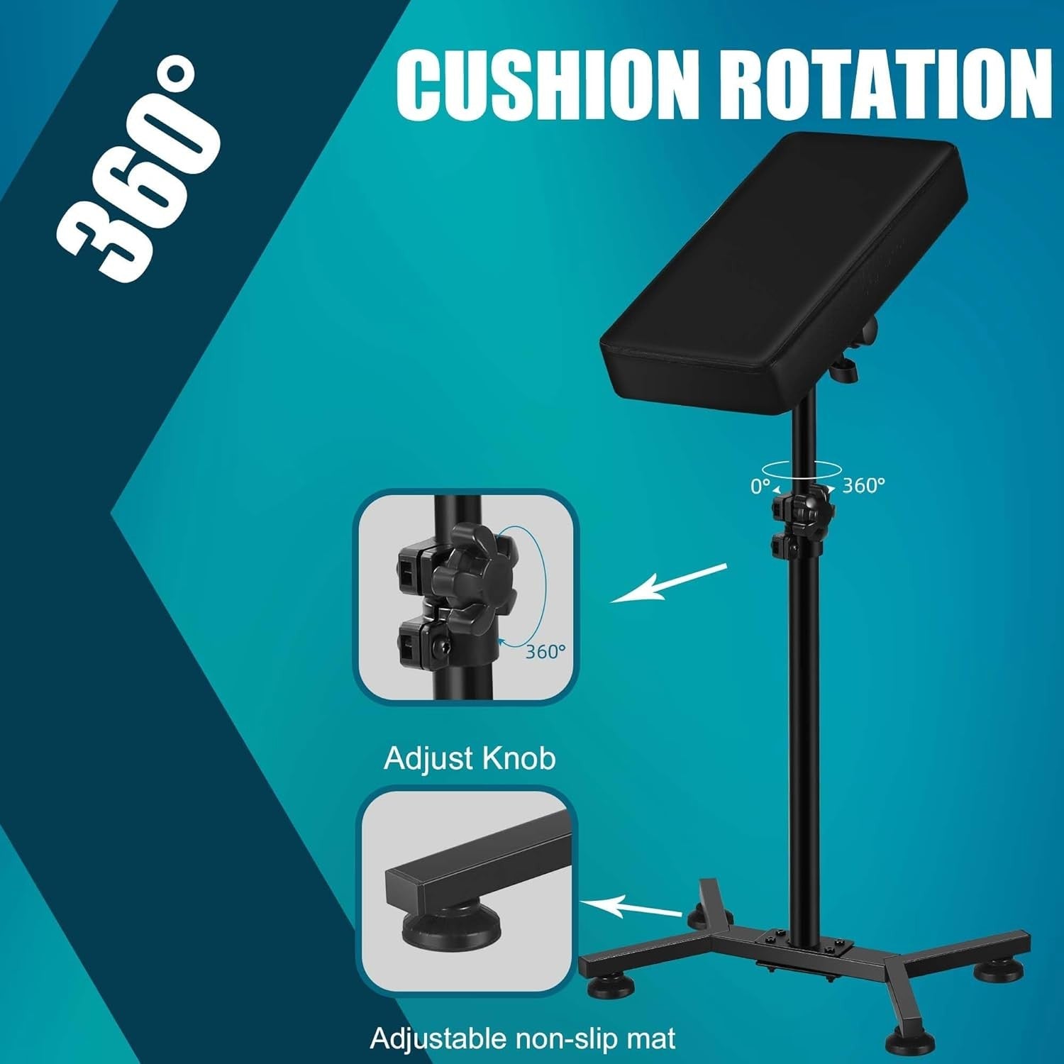 Tattoo Arm Rest Stand Adjustable Height Soft Pad Heavy Duty Studio