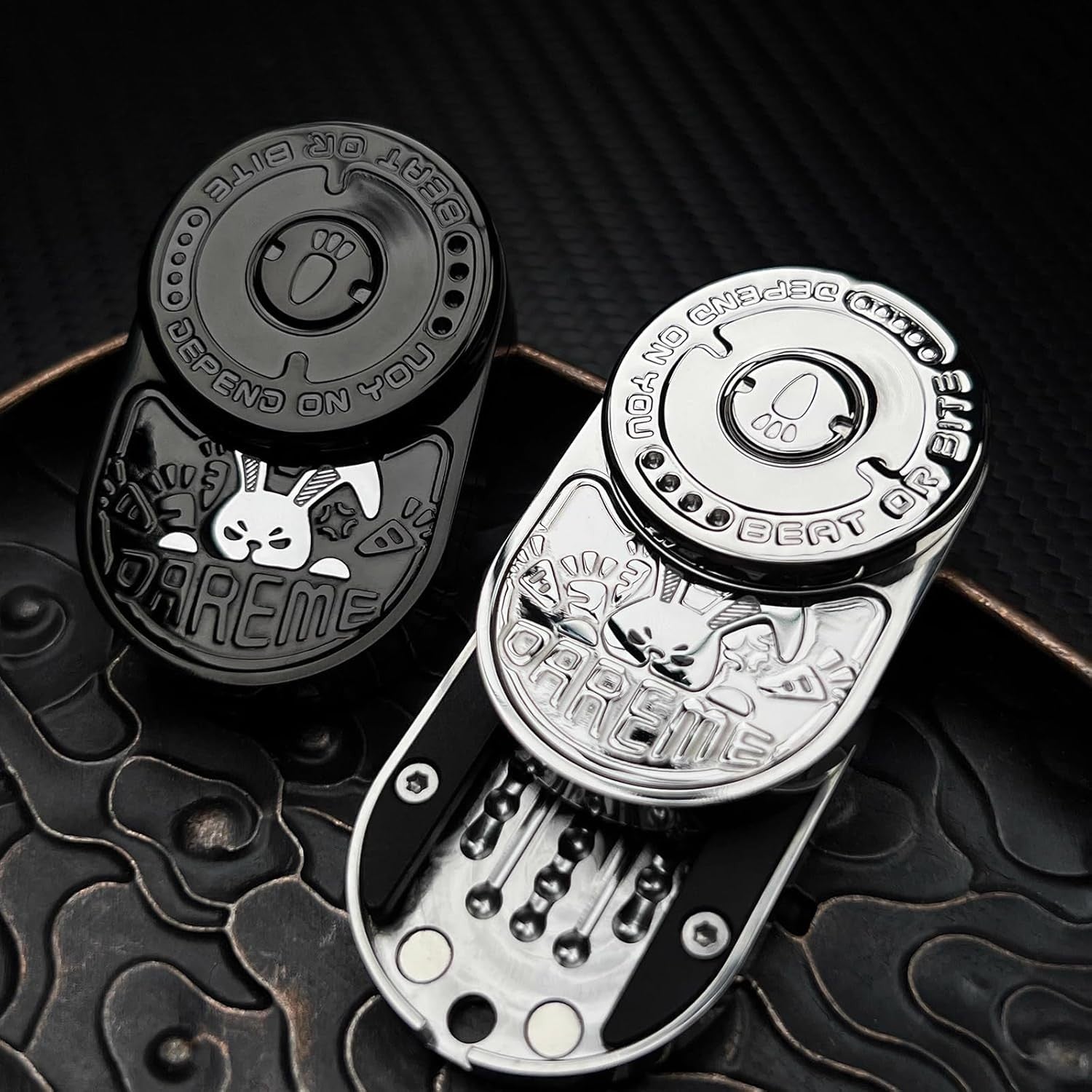 Mixed Black Rabbit Fidget Slider Metal EDC Stress Relief