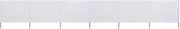 6-Panel Sand White Wind Screen 800x160cm Outdoor Garden Privacy Divider