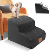 Premium 2‑Step Foam Dog Stairs & Ramp for Bed Sofa – Non‑Slip, Washable Cover