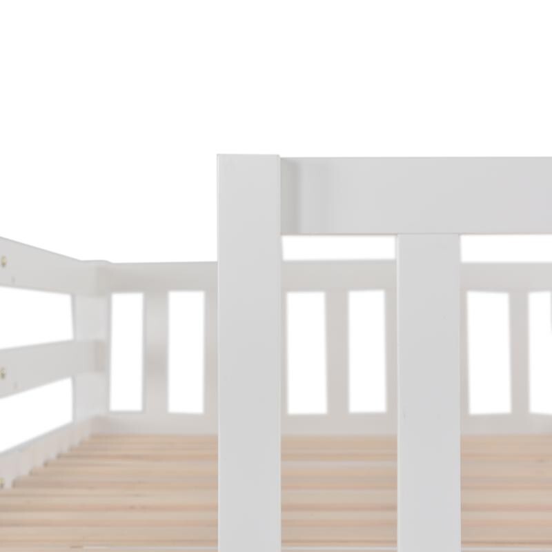 Kids Bunk Bed with Slide & Stairs White Pine Frame Storage Drawers 90x190cm