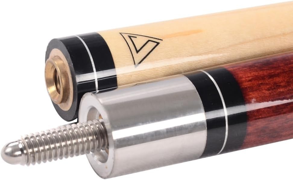 58” Adjustable Weight Pool Cue Maple Shaft 11.5mm Tip Linen Grip 19oz