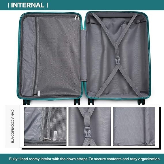 24 Inch Lightweight Hard Shell Suitcase PP 4 Spinner Wheels TSA Lock