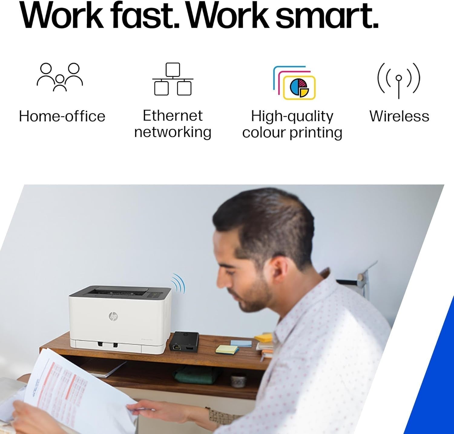 White Colour Laser Printer | Compact Wireless | Home & Office Use