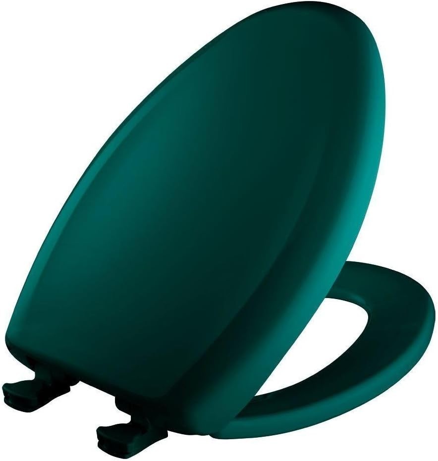 Teal Elongated Toilet Seat Slow Close Fastening Durable Plastic