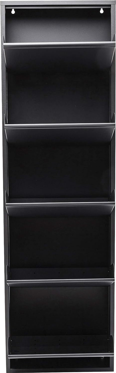 Slim 5-Drawer Shoe Cabinet Anthrazit– Space-Saving Metal Tilt Rack 170x50x15cm