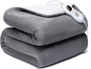 Electric Heated Throw Blanket Fast Heat Sherpa Flannel 6 Levels Timer 160x130cm