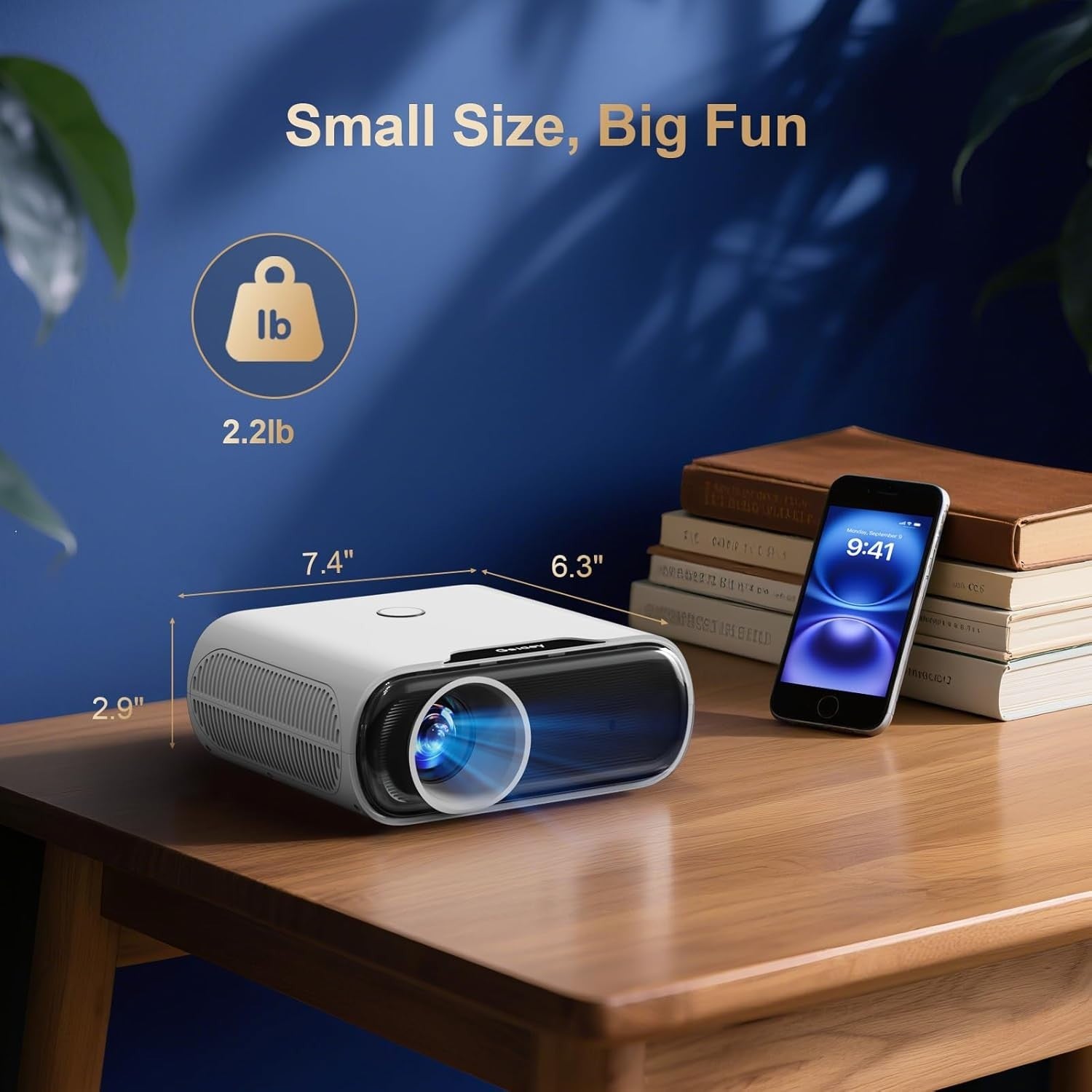 Smart 1080P Projector 1000 ANSI Google TV WiFi Bluetooth 4K