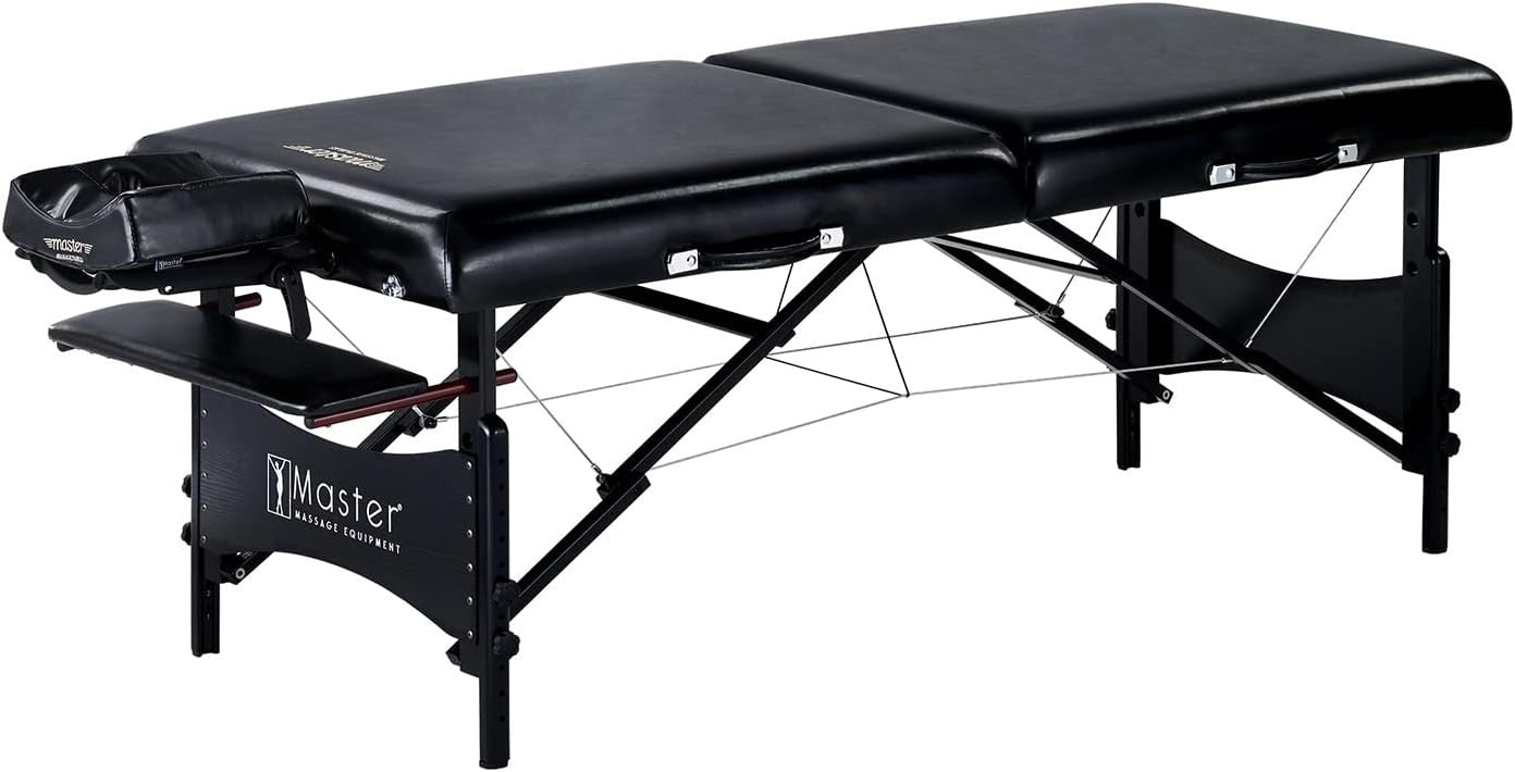 76cm Portable Massage Table w/ Bluetooth Cushion | Galaxy Pro Spa Lash Bed Black