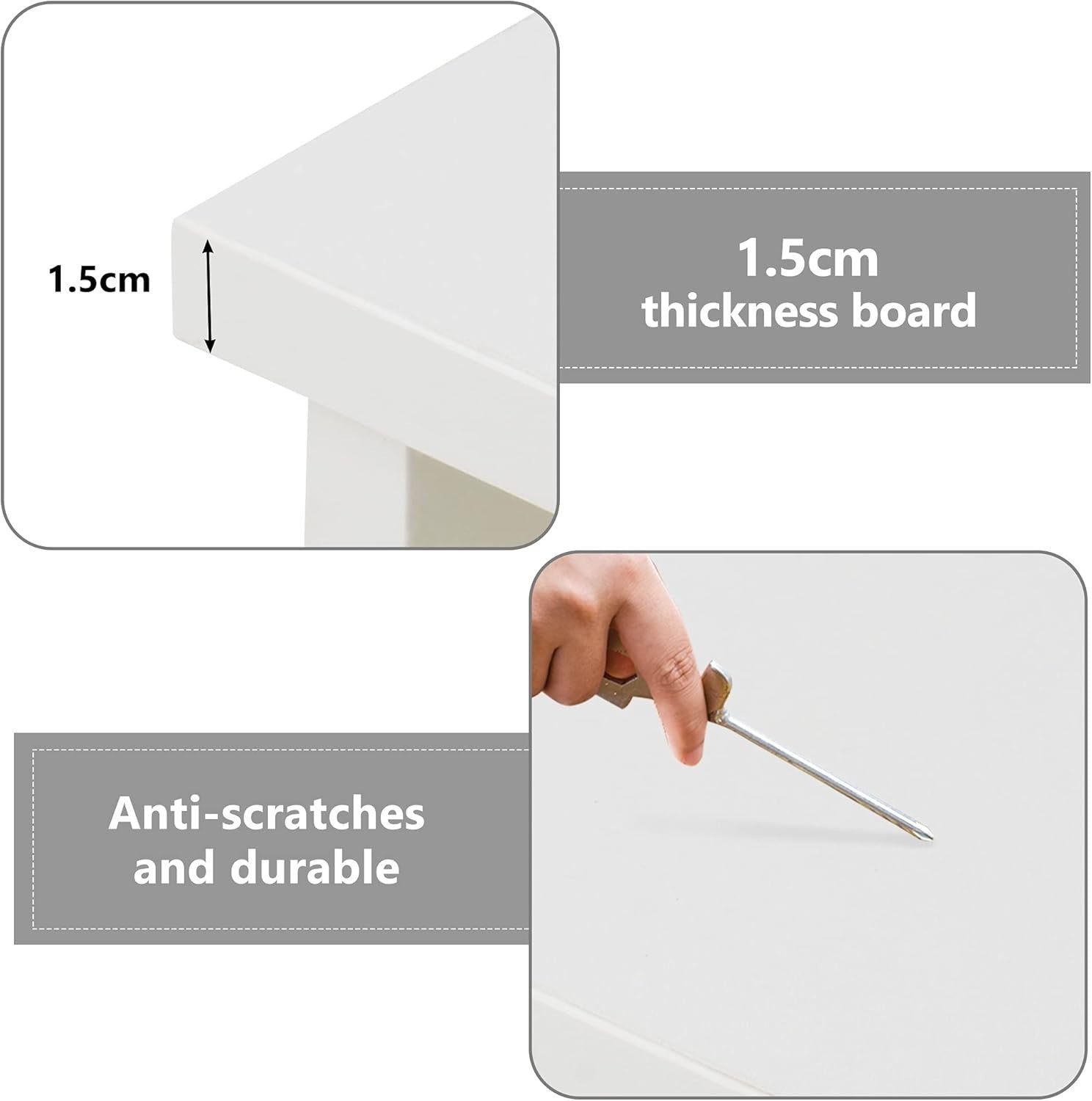 White L-Shaped Corner Desk with Drawers – Home Office Study Workstation