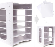7-Tier Desktop File Organizer with Removable Shelves | A4 Paper Holder