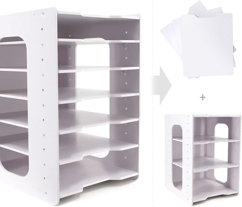 7-Tier Desktop File Organizer with Removable Shelves | A4 Paper Holder