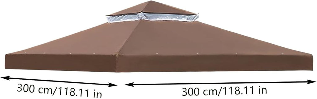 10x10Ft Double Tier Gazebo Canopy Waterproof Patio Roof Outdoor Shade Cover