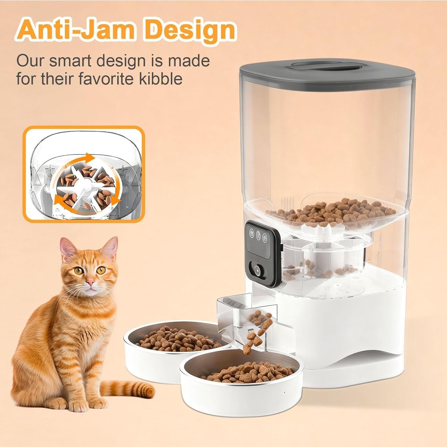 7L Smart Pet Feeder Camera WiFi App Control Auto Food Dispenser HD