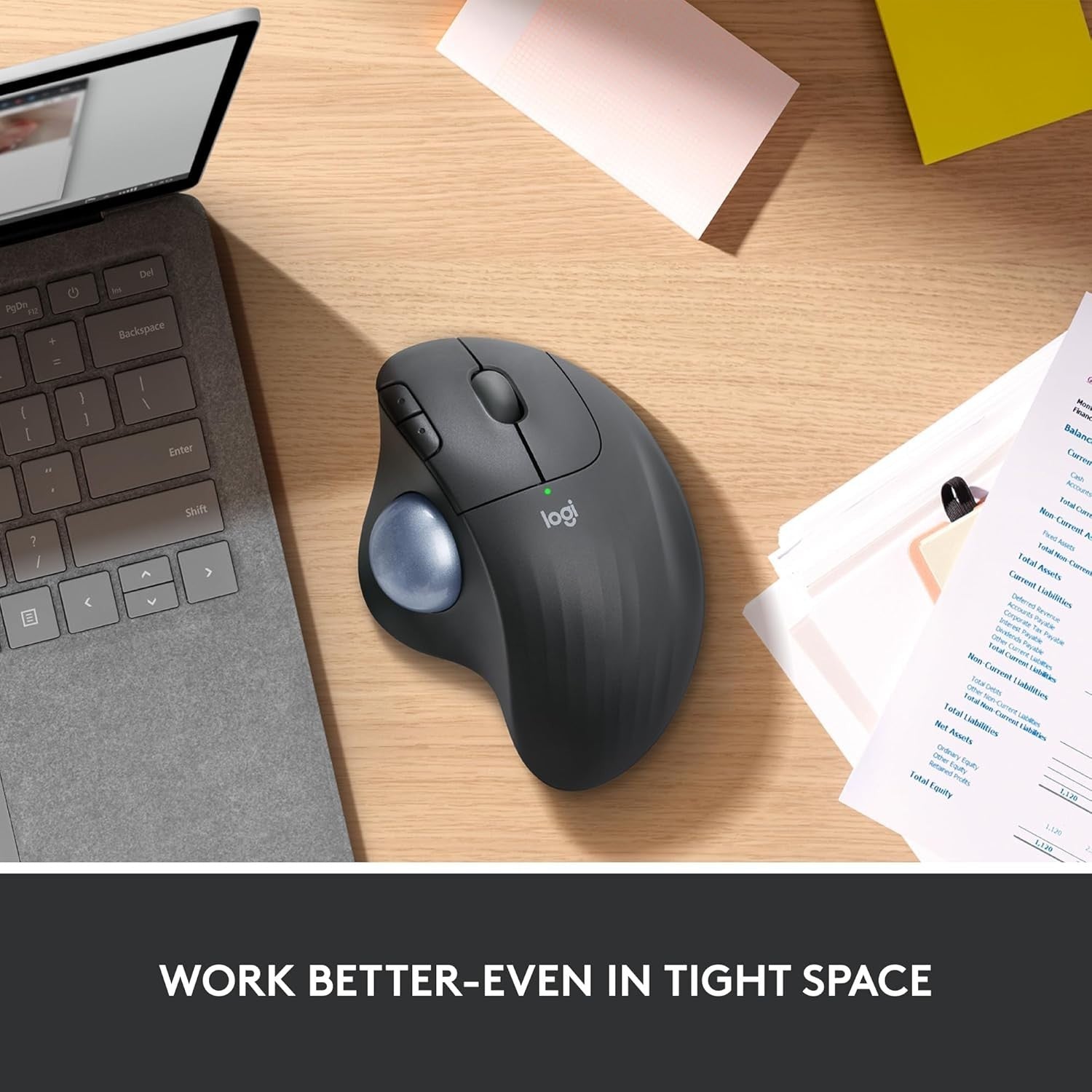Wireless Trackball Mouse Ergonomic Bluetooth USB Thumb Control