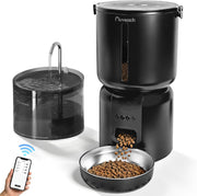 Smart Cat Feeder & Water Fountain WiFi App Control 4L Auto Feeding