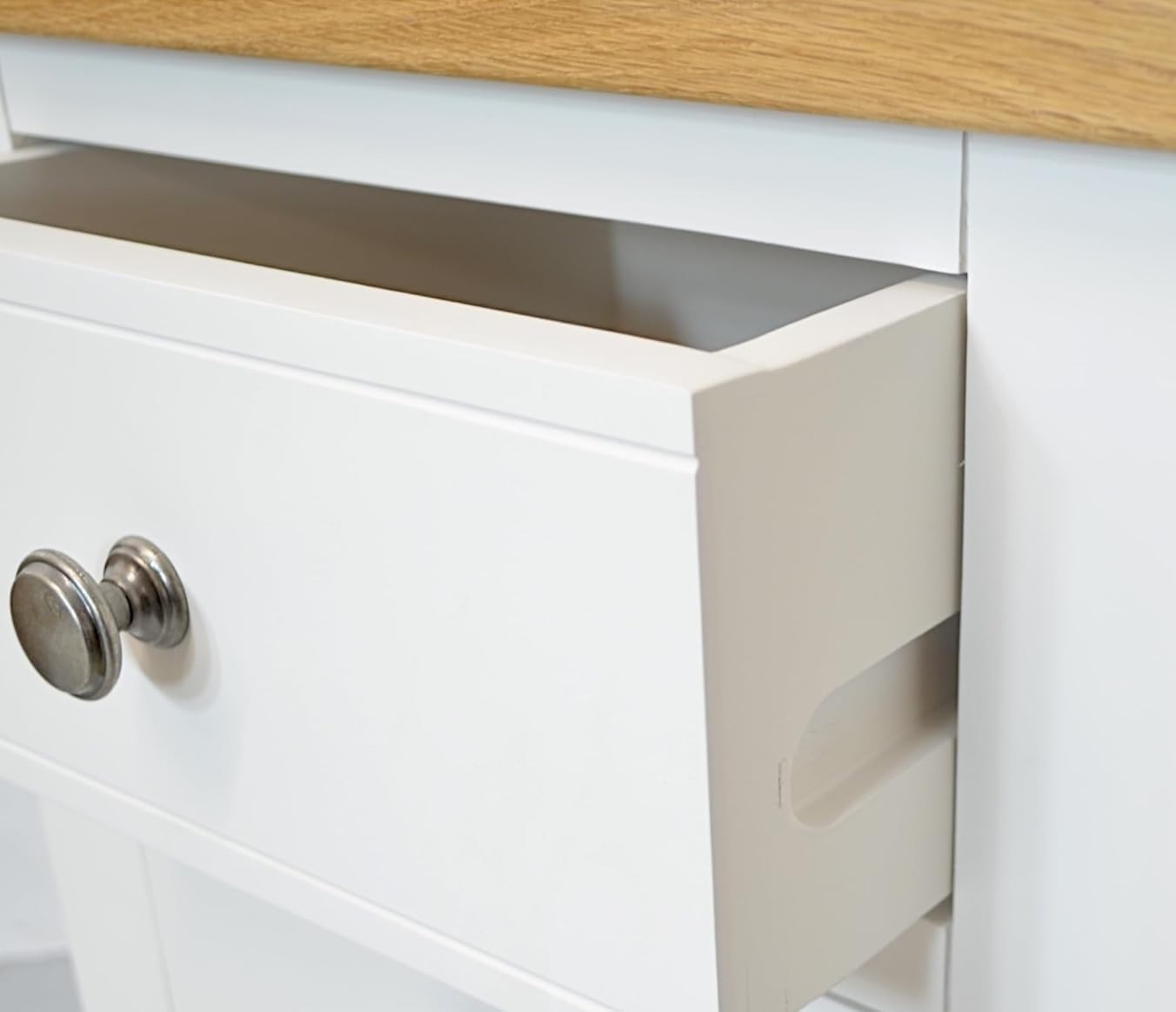 White Oak Dressing Table Vanity Desk Wood 3 Drawers Bedroom Storage Ready Assemb